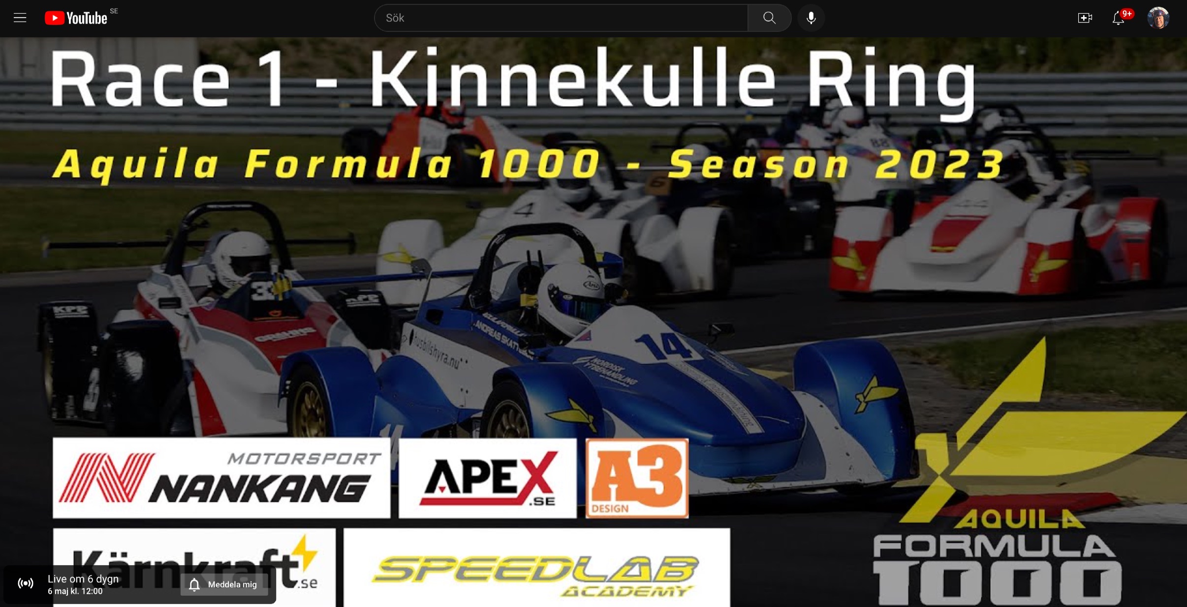 Livesstreaming-links to the season opener for 2023 at Kinnekulle Ring!